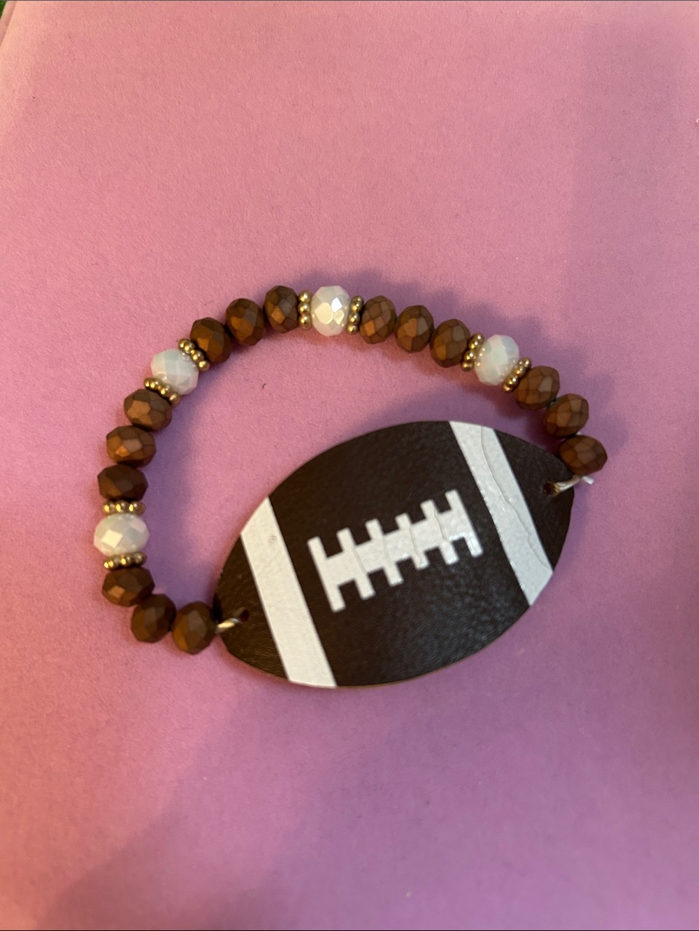 Boutique football stretch bracelet